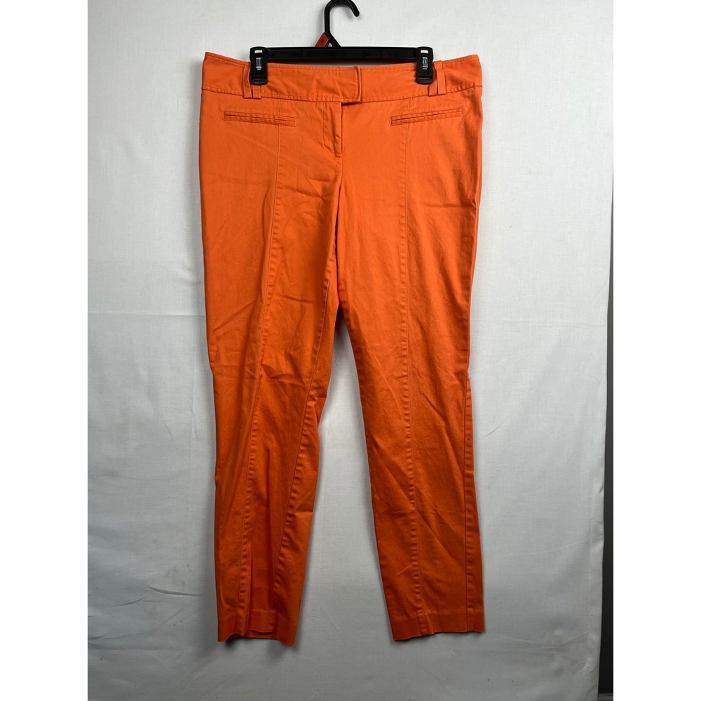Relativity Pants Womens 12 Straight Leg Stretch Cotton Orange Trousers